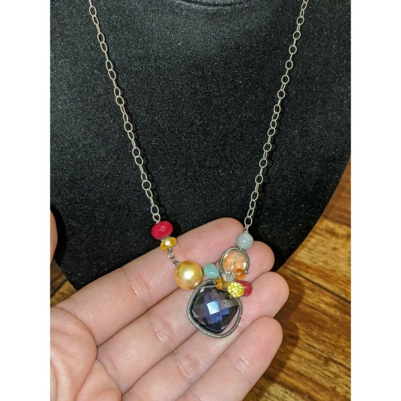 Anna Belkan Sterling Gemstone Bead Chain Necklace - Picture 3 of 8